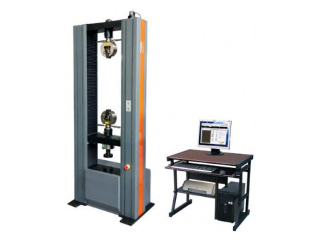 How does a universal testing machine work for a tension test?